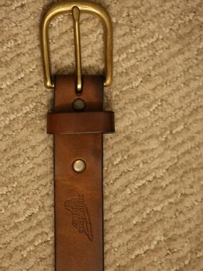 Red Wing Shoes Brown Leather Belt with Brass Buckle